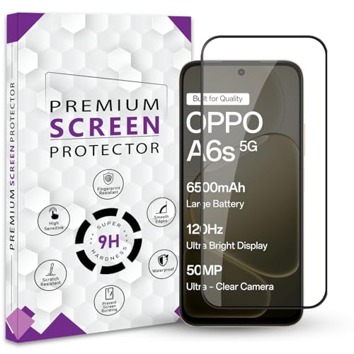 Image of Premium Tempered Glass Screen Protector Guard For Oppo A6s 5G (6.75 Inch, Pack of 1) | Edge to Edge Coverage With Easy to installation kit