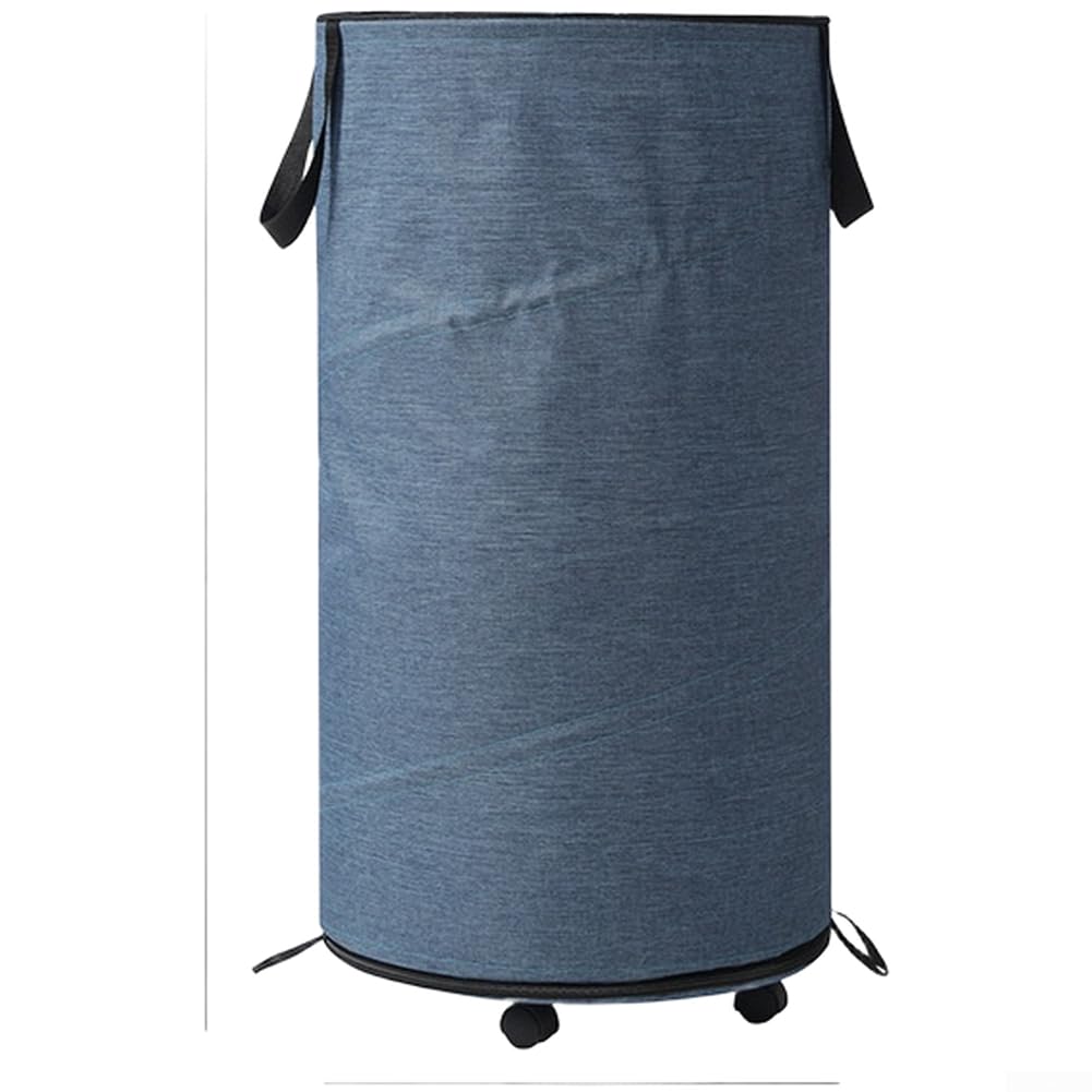 Cesta para ropa sucia plegable que elimina el desorden del baño con tela Oxford azul