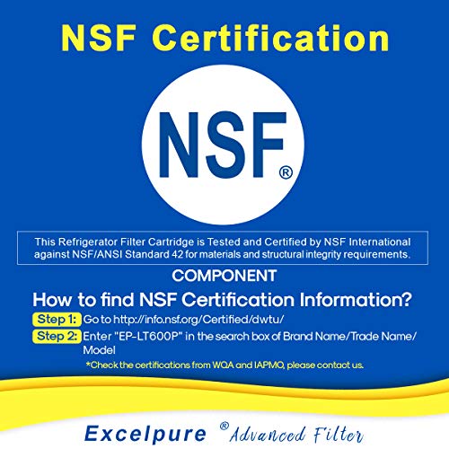 Excelpure 5231Ja2006A Replacement For Lg Lt600P,5231Ja2006B, Kenmore 46-9990, 5231Ja2006F,R-9990, 5231Ja2006E, Lfx25975St, Lfx25960St, Eff-6003A, Lfx23961St, Sgf-Lb60, Refrigerator Water Filter, 3Pack #TOP2