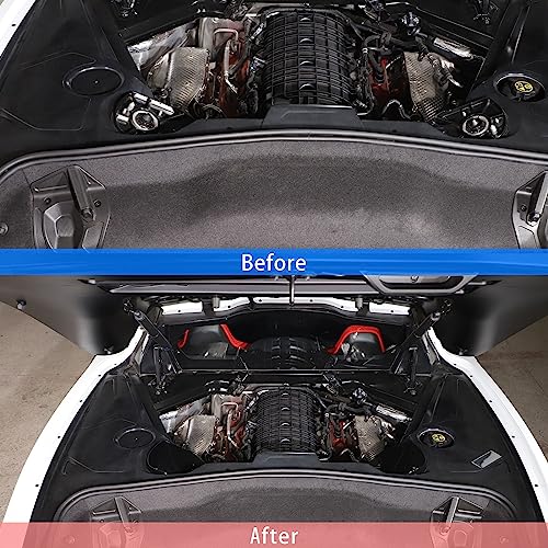 Image of TOYCIDFG Engine Bay Shock Protection Panel Cover Trim Compatible with Chevrolet C8 Corvette 2020-2025 Absorbing Tower Cover Caps (Gloss Black)