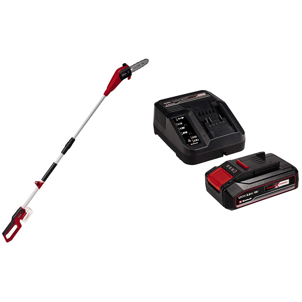 Einhell Svettatoio a batteria GC-LC 18/20 Li T Power X-Change (ioni di litio, testina motorizzata con inclinazione 30°, asta di prolunga, ingranaggi in metallo, incl. batteria e caricabatteria)