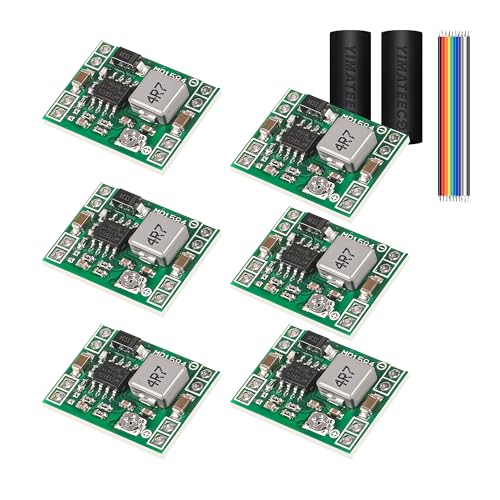 YIMATEECO MP1584EN - Módulo convertidor reductor de 4,5 V-28 V a 0,8 V-20 V, 6 unidades, mini convertidor reductor de CC a CC 3 A, ajustable de 24 V a 12 V 9 V 5 V 3 V módulo de fuente de alimentación