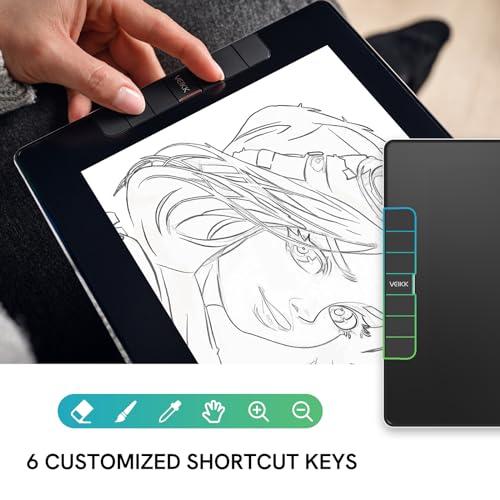 Image of VEIKK VK1200 V3 Drawing Tablet with Screen, 11.6 Inch | Upgraded to 16384 Levels Pressure Sensitivity, Tilt Function, with Stand, 2 Pens & Glove