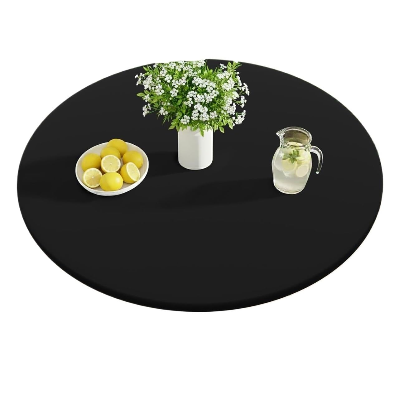 Gentryroo Round Tablecloth - Stain Resistant Elastic Fitted Table Cover