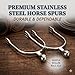 Yulatik 1 Pair Women's English Horse Spurs with Gentle Roller Ball - Stainless Steel Equestrian Riding Spurs for Boots - Heavy Duty Horsemanship Training Gear
