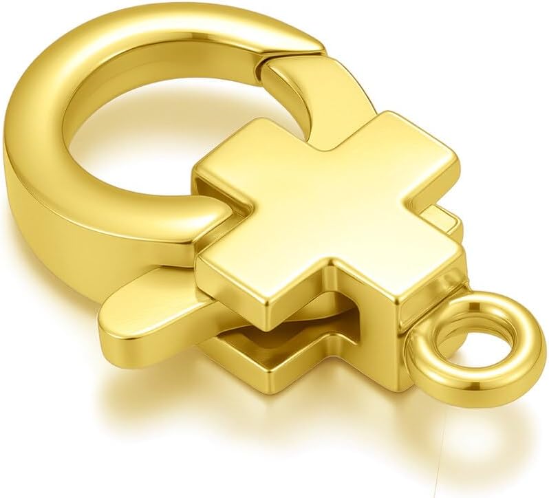 14K Yellow Gold Jewelry Clasp Necklace Extender Clasp Bracelet Extension Connector for DIY Necklace Bracelet Anklet Jewelry Making, 14K Gold Clasp for DIY Jewelry Making (Style 6) - Image 2