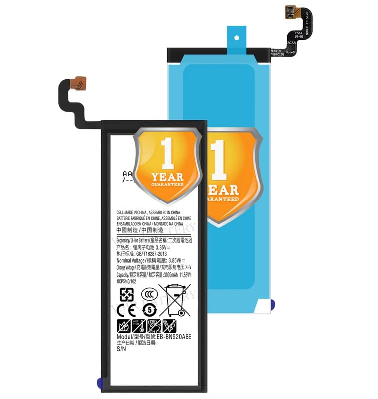 Image of Original EB-BN920ABE Battery Compatible for Samsung Galaxy Note 5 (SM-N920, SM-N920T, SM-N920A, SM-N920I, SM-N920G, SM-N920F, SM-N920S, SM-N920L, SM-N920K, SM-N9200) - (3000mAh) - 1 Year Warranty K7