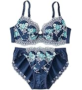 [nissen(ニッセン)] ブラジャー ショーツ セット フラワーブーケ柄 (トリンプ) レディース 大きいサイズ