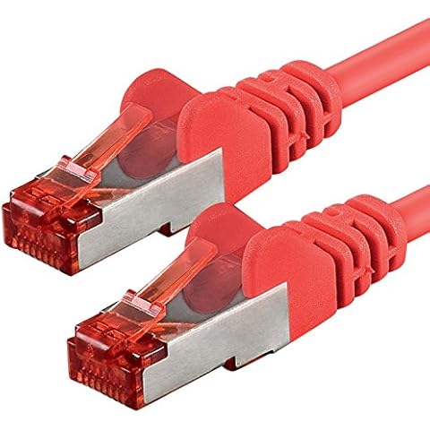1aTTack 7682858 20m CAT6 Netzwerkkabel CAT.6 Patchkabel Ethernetkabel SFTP PIMF 1000 Mbit s 1 Stück rot Cover