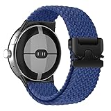 [wristicity] 【メタルコネクタ】for Google Pixel Watch バンド 1/2/3/4 41mm ピクセルウォッチ バンド 3/4 45mm 対応 ナイロン 編み込み パラシュートバックル付き 伸縮可能 スポーツ用に最適 軽量 耐久 防汗 通気性に優れ スポーツベルト ソロループ 男女兼用