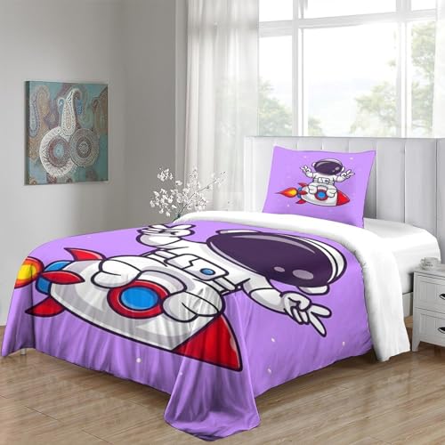 Housse de couette astronaute imprimé 3D fusée en microfibre douce avec zip invisible - 5