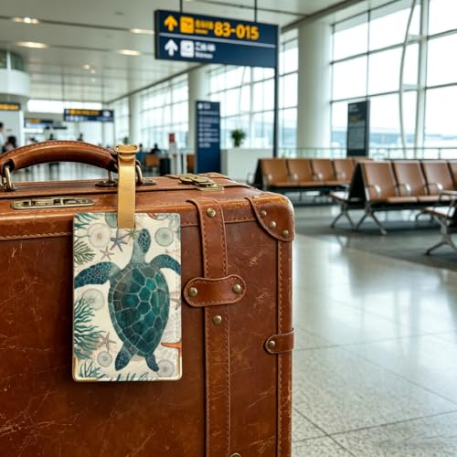 PRESSINART Porte Passeport et Étiquette Bagages pour Tortue de Mer Indispensables pour Vos Voyages Housse de Passeport en Cuir sur Le Thème de L'Océan Durable pour Les Voyages Protège Cartes – vue 6