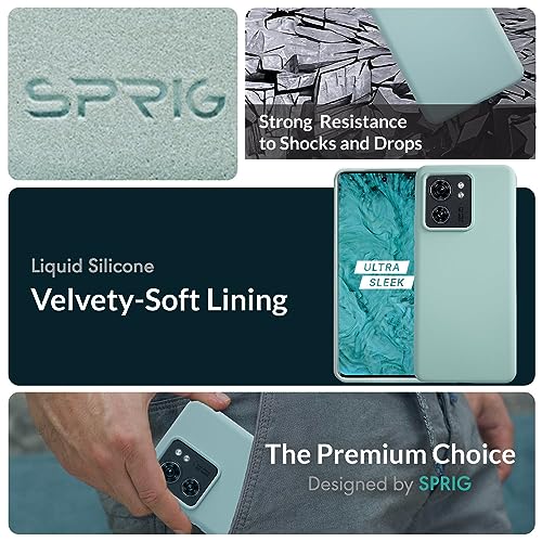 Image of SPRIG Compatible with Moto Edge 40 Premium SilkTone (Liquid Silicone) Back Cover Drop Tested Shock Proof Mobile Case for Men, Women, Boys and Girls with Camera Protection (Light Green)