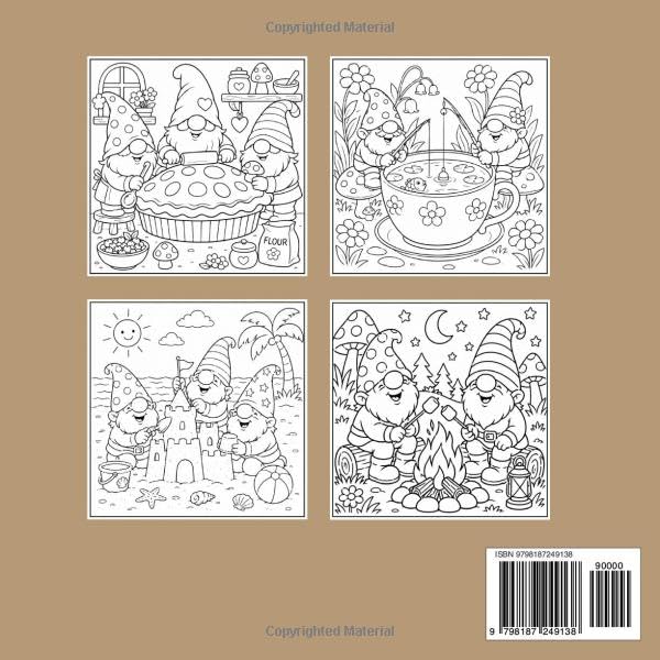 FUNNY GNOMES COLORING BOOK: 50+ Whimsical and Hilarious Gnome Adventures image 3