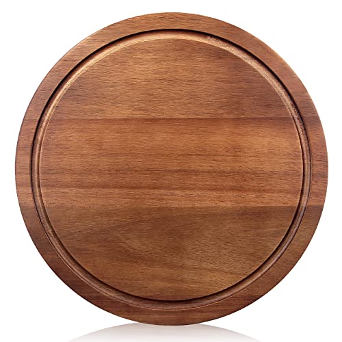 Tabla de cortar redonda de madera de Acacia 30.48 cm miniatura 1