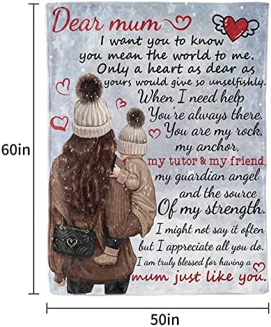 Mum Birthday Gifts, PRSTENLY Fleece Blanket Gifts for Mum on her Birthday Mothers Day Christmas, Mum Gifts from Daughter and Son, Mothers Day Presents for Mummy