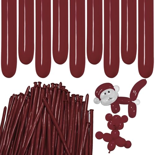Image of Burgundy Long Balloons Premium 260 Twisting Balloons Animals Magic for Birthday Kids Wedding Party Supply 100pcs