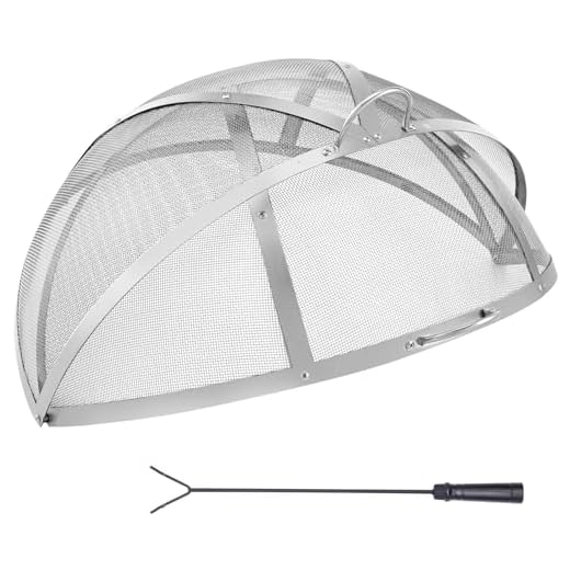VEVOR Parachispas para Brasero 914 Alambrera de Brasero de Acero Inoxidable Rejilla de Protección contra Chispas de Fuego Protector de Chispas de Apertura Fácil con Accesorios para Hogueras, Jardín