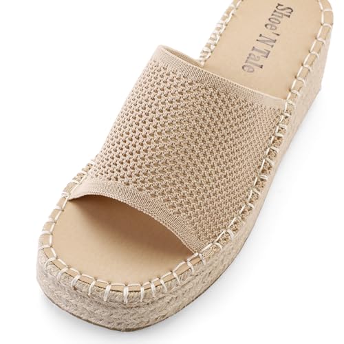 Sandales espadrilles compensées à bout ouvert style bohème chic