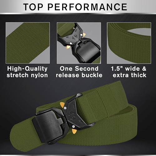 Image of TECEUM Tactical Belt - Heavy-Duty & Quick Release - Military, Work, Rigger, Duty & Utility Belt for Men