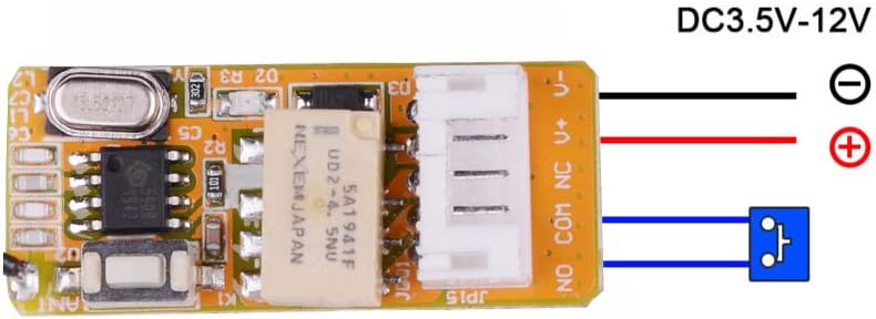 DC 5V 6V 9V 12V Wireless Control Switch 433mhz Remote Relay Latching Switch, 12V Long Range Remote Transmitter and Receiver for Indoor and Outdoor Use