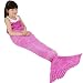 Kids Crochet Mermaid Tail Blanket, OKAYSHOP Knitting Handcraft Sleeping Bag For Girls, All Seasons Warm Sofa Living room blanket, 135cmX65cm(53"x26") (Kids Flower Pink)