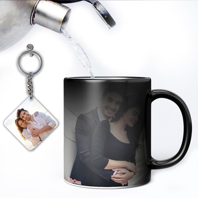 Personalized Gift Custom Quote Colour Changing Photo Mug Gift for Birthday Valentine's Day Rakshabandhan Gifts Girlfriend Boyfriend -325 Ml (Black Color)