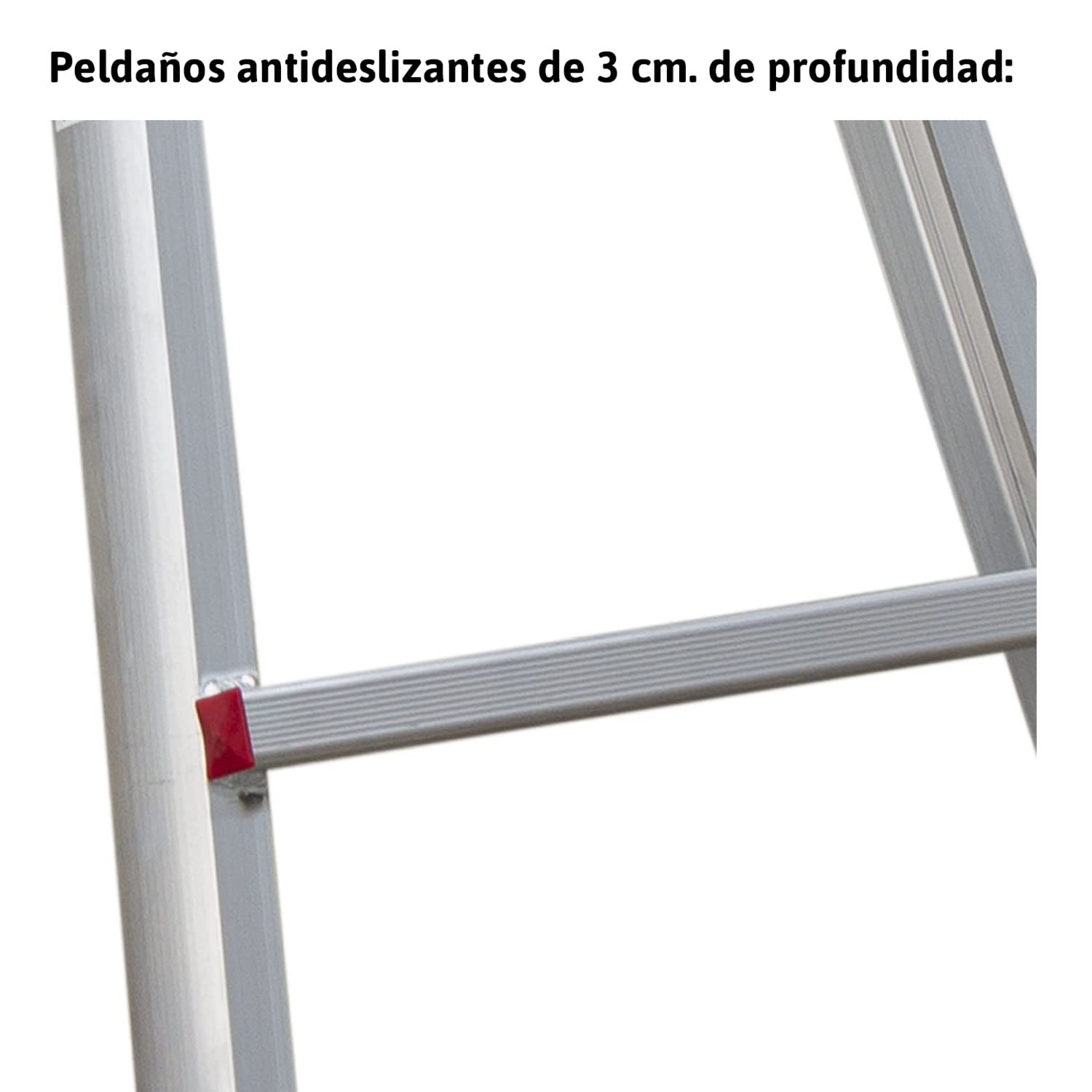 Faraone - Escalera de Aluminio - Escalera Telescópica TELES.T6-185 x 60 x 21 cm - 12+12 Peldaños - Escalera de Aluminio Multiusos - Altura Regulable - Muy Resistente y Estable