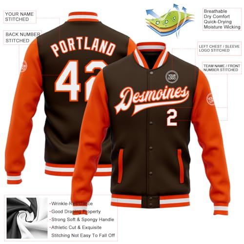 Custom Men Baseball Jacket Cotton Blend Varsity Letterman Jackets Unisex Coats Personalized Stitched Name Number2