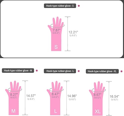 Miniatura 2 de Myungjin Guantes de goma antideslizantes reutilizables e impermeables para el hogar con gancho para colgar y secar (1 parpequeño)