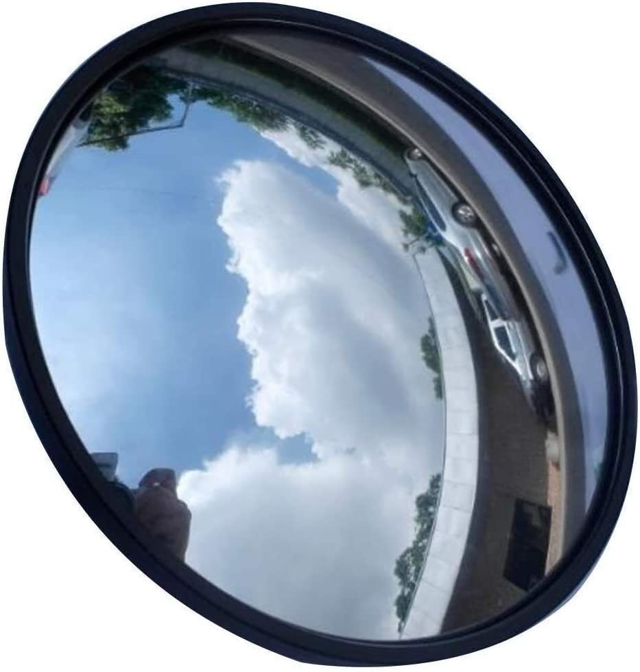 Black Wide-Angle Mirror, Safety Mirror, Blind Spot Mirror, Convex Mirror, Outdoor Traffic, Circular Adjustable, Garage