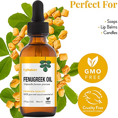 Fenugreek Oil 2Oz - 100% Natural & Pure Fenugreek Oil For Hair Growth,Skin Health & Improves Digestion- Fenugreek Seed Extract Carrier Oils For Essential Oils- Therapeutic Grade, Premium Quality #TOP2