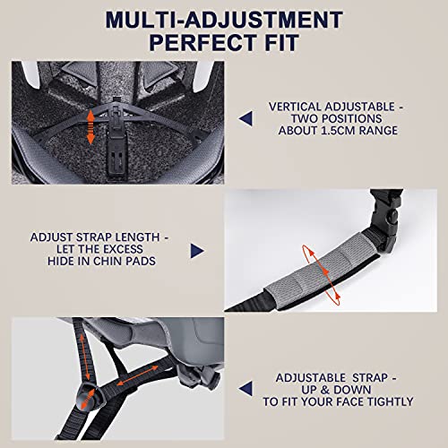 Grottico Adult Bike Helmet With Light - Dual Certified For Bicycle Scooter Skateboard Road Cycling Skating Helmet #TOP3