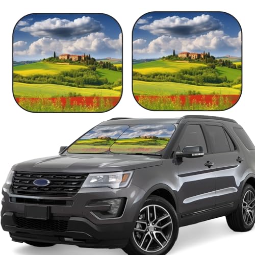 Pare-soleil pour pare-brise de voiture pliable contre la chaleur habitacle taille S lot de 2