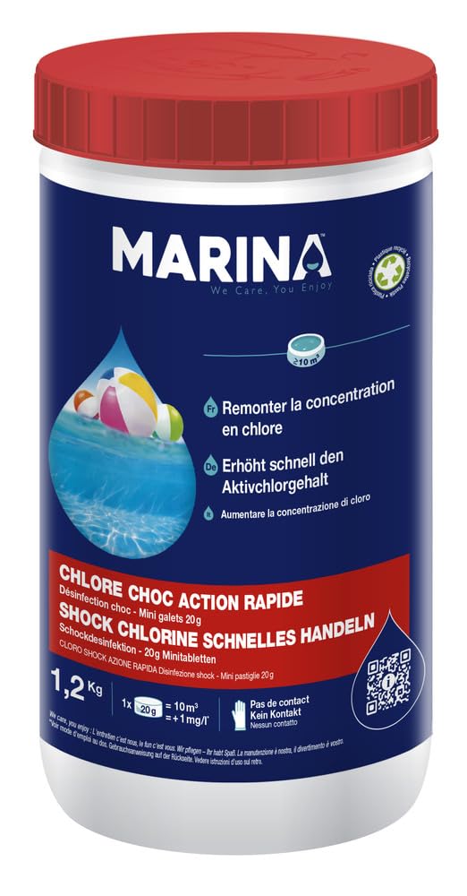 Chlore Choc Marina Galet Traitement Piscine Eau Verte Action Rapide 1,2kg