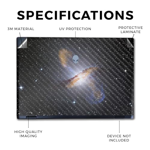 Image of Carbon Fiber Laptop Skin Compatible with Alienware M16 R2 (2024) - Centaurus - Premium 3M Vinyl Protective Wrap Decal Cover - Easy to Apply | Crafted in The USA by MightySkins