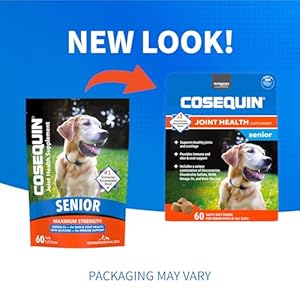 Cosequin Senior Joint Health Supplement for Senior Dogs - With Glucosamine, Chondroitin, Omega-3 for Skin and Coat Health and Beta Glucans for Immune Support, 60 Soft Chews Cosequin Senior Joint Health Supplement for Senior Dogs With Glucosamine Chondroitin Omega 3 for Skin and Coat Health and Beta Glucans for Immune Support 60 Soft Chews