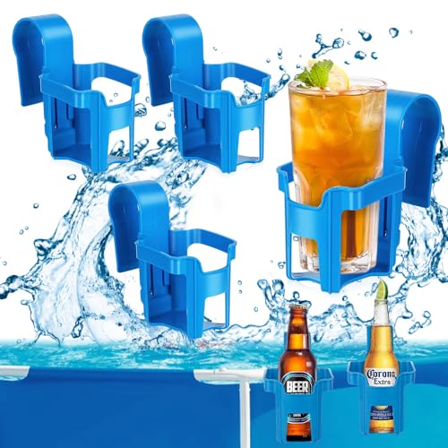 mizikuu 4 Stück Getränkehalter Poolrand, Pool Becherhalter Wasserbecher-Hängehalter Getränke Halterung Poolside Getränkehalter Poolzubehör für Schwimmbad Party Wasserpark Strand Mottoparty