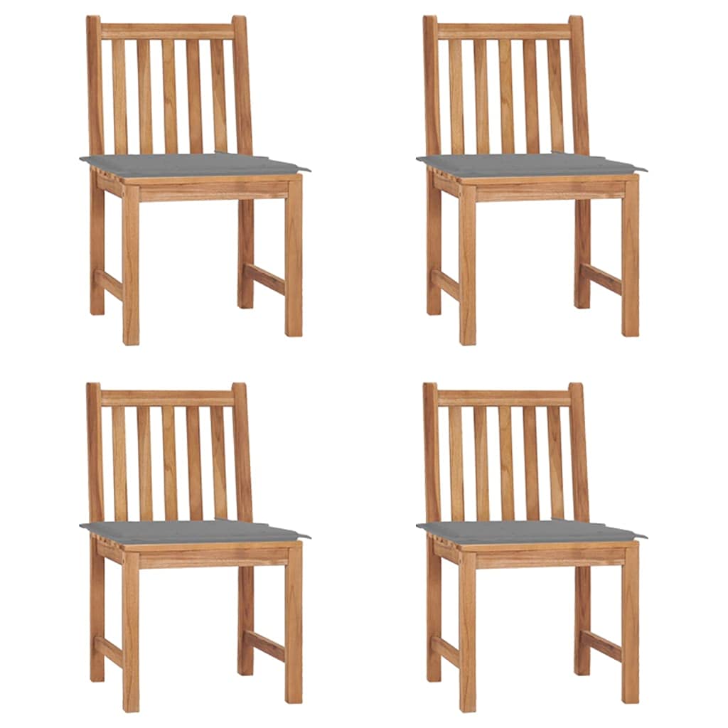 KCCKOM Patio Chairs 4 pcs with Cushions Solid Teak Wood, Outdoor Furniture, Outdoor Chairs