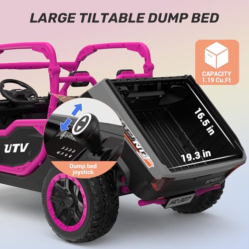 Image of ANPABO 24V Ride On Toys 2 Seater, 4x75W, w /Remote Control, Rose Red