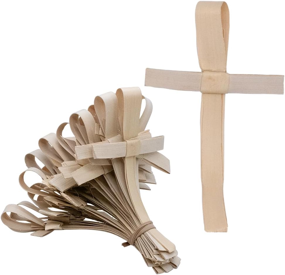 VILLAGE GIFT IMPORTERS Dried Palm Sunday Crosses | Pack of 25 | African Outreach Pre-made Palm Crosses | For Palm Sunday Church Services | Christian Parish Supplies for Lent (Small)