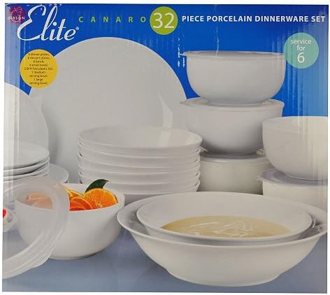 Gibson Elite Canaro - Vajilla de porcelana (32 piezas) disponible en Yaxa Colombia