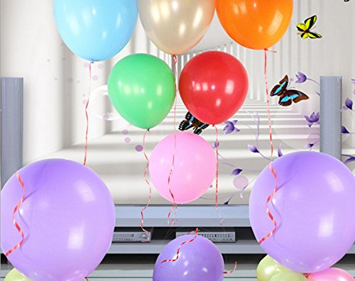 CHSYOO 5 x Durchmesser 90cm, Riese Luftballon Latex riesige Ballon rund gross Dekoration für Hochzeit Geburtstag Taufe Babyparty Kinder Party Festival, weiß gelb rot blau grün