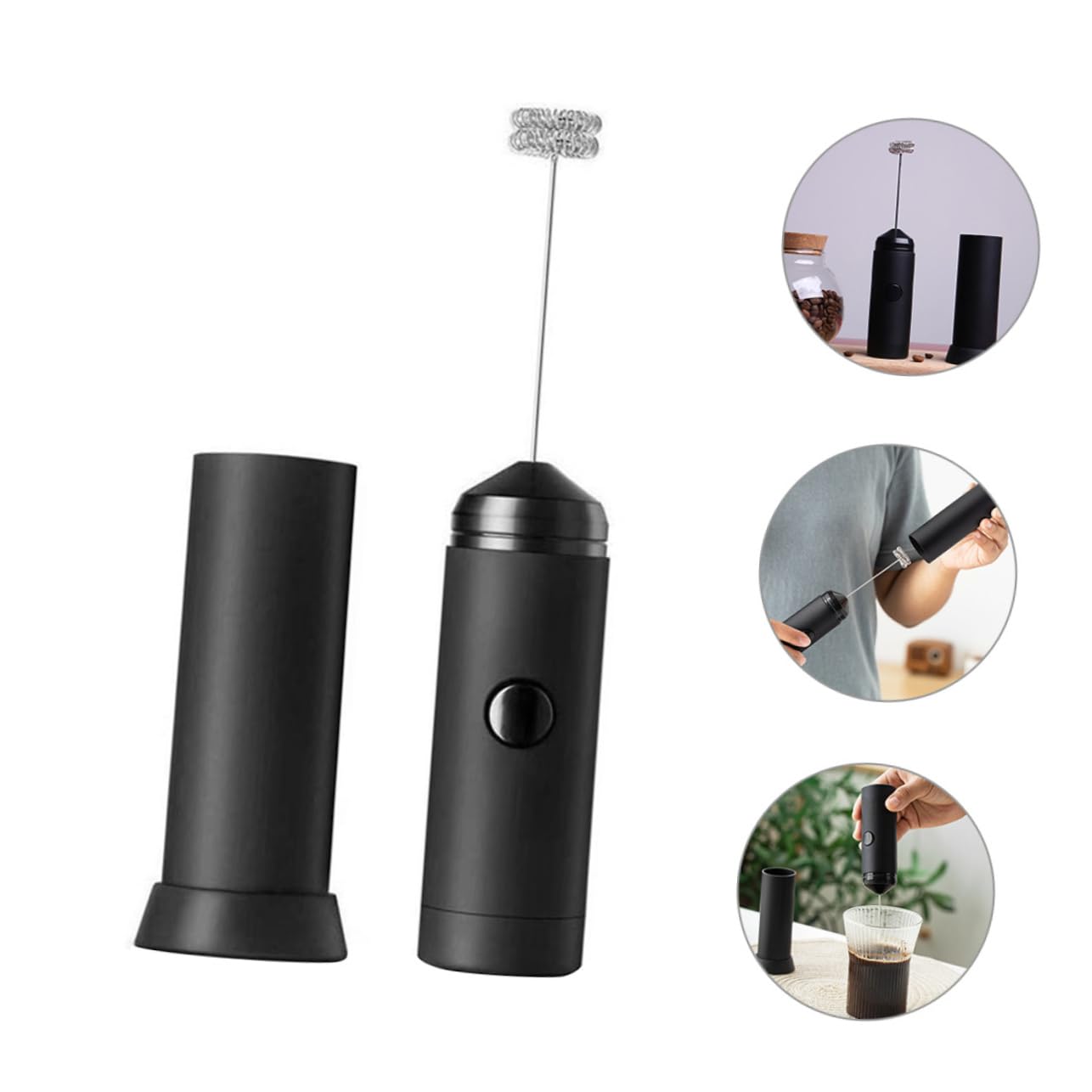 Cabilock Electric Milk Frother Handheld Milk Frother for Latte Egg Mixer Silent Electric Maker Ergonomic Handle
