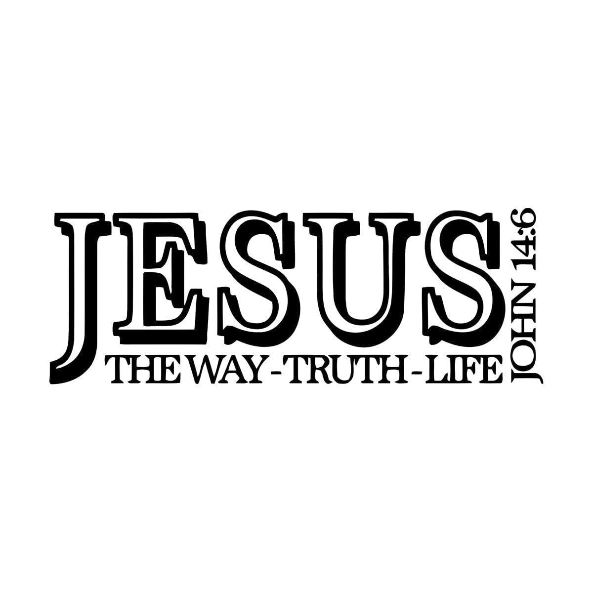 Christian Bible Verse Jesus Truth Life Wall Sticker Kids Room Bedroom Jesus Religion Pray Christian Wall Decal Living Extra Large - 50x140cm โ image 1
