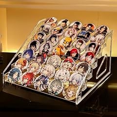 ateena 缶バッジ 収納 アクリルスタンド アクスタ アクキー スタンド 棚 キーホルダー フィギュア ディスプレイ コレクションケース 陳列 (7段)