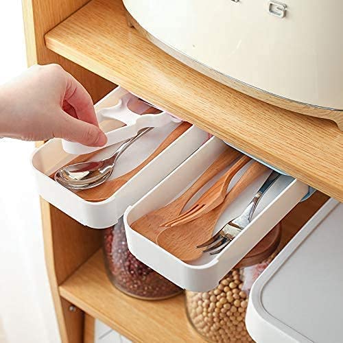 stockyhut Plastic Under Desk Table Drawer, Hidden Drawer Self-Adhesive Tray Storage Box(Multicolor).