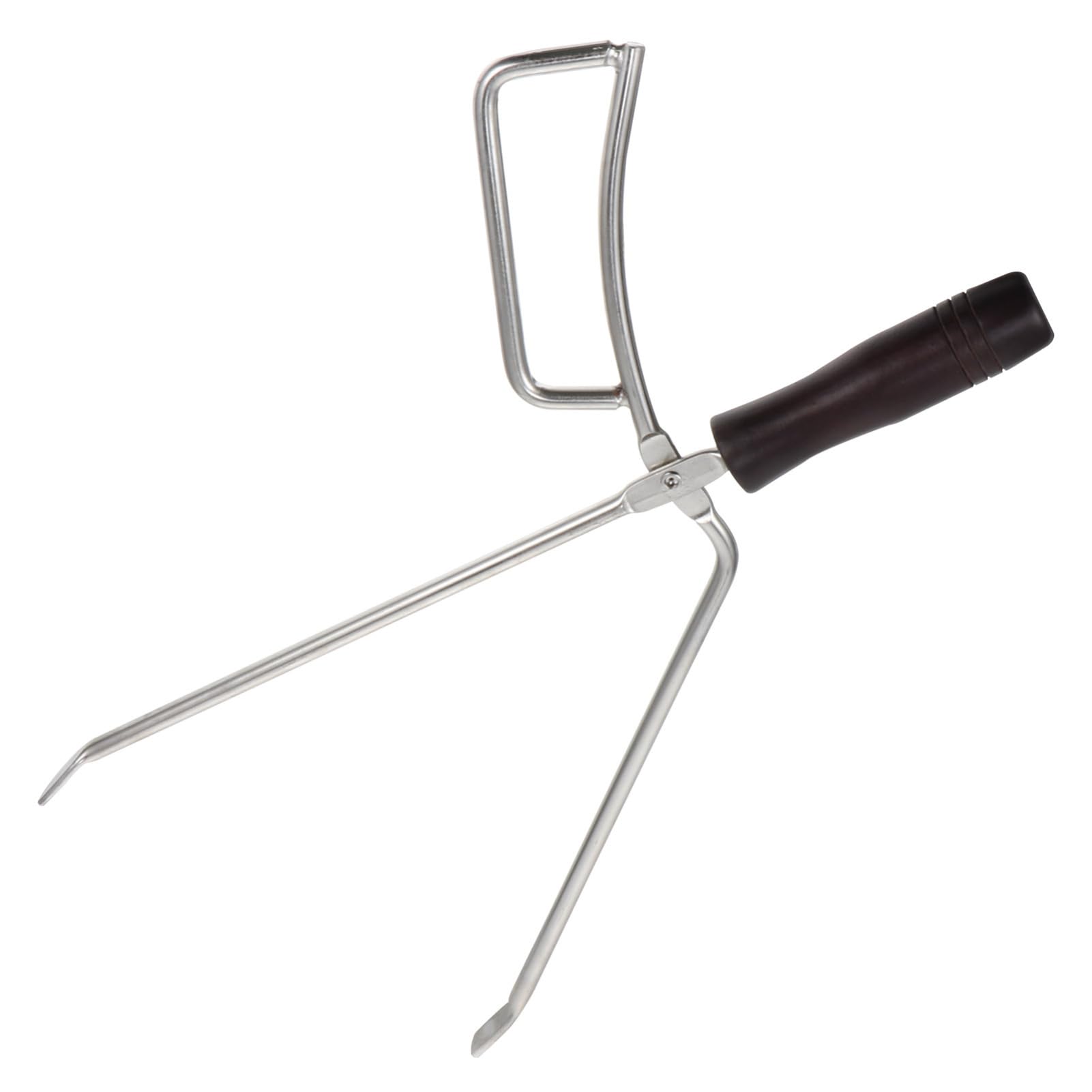 Pinza per Carbone Allungata in Acciaio Inox e Legno, Antiscivolo | Utensili Barbecue, Accessori per Barbecue Lla, Pinza Barbecue Lunga, Vacanze Estive