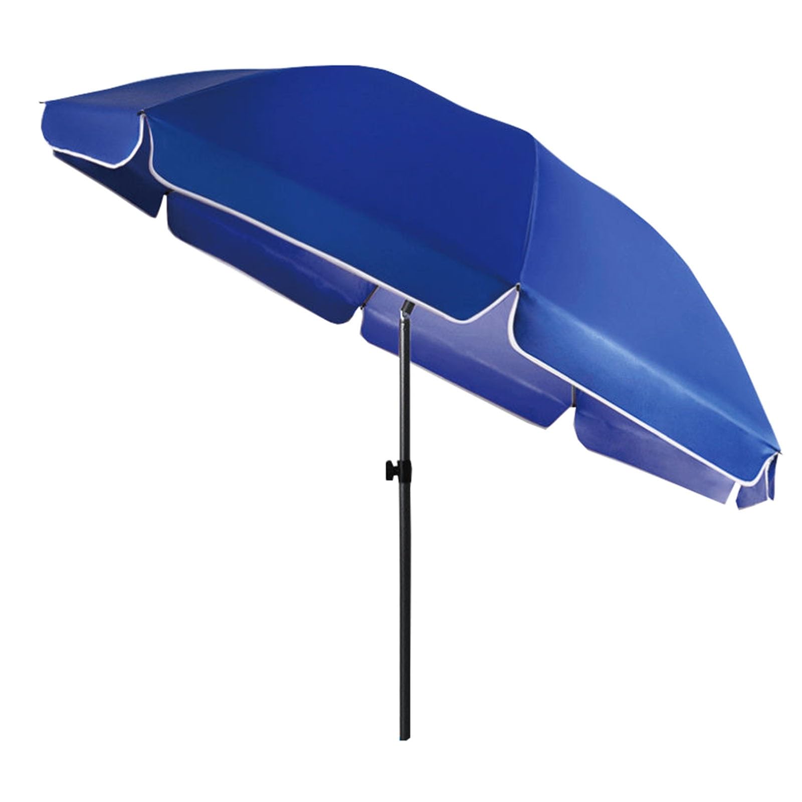 Sombrilla exterior azul para terrazas hosteleras con protección y eje articulado