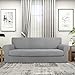 PureFit 2 Pieces Stretch Slipcover for 3 Cushion Couch – Spandex Jacquard Non-Slip Soft Fitted Sofa Couch Cover, Washable Furniture Protector with Non Skid Elastic Bottom for Kids (Sofa, Light Gray)